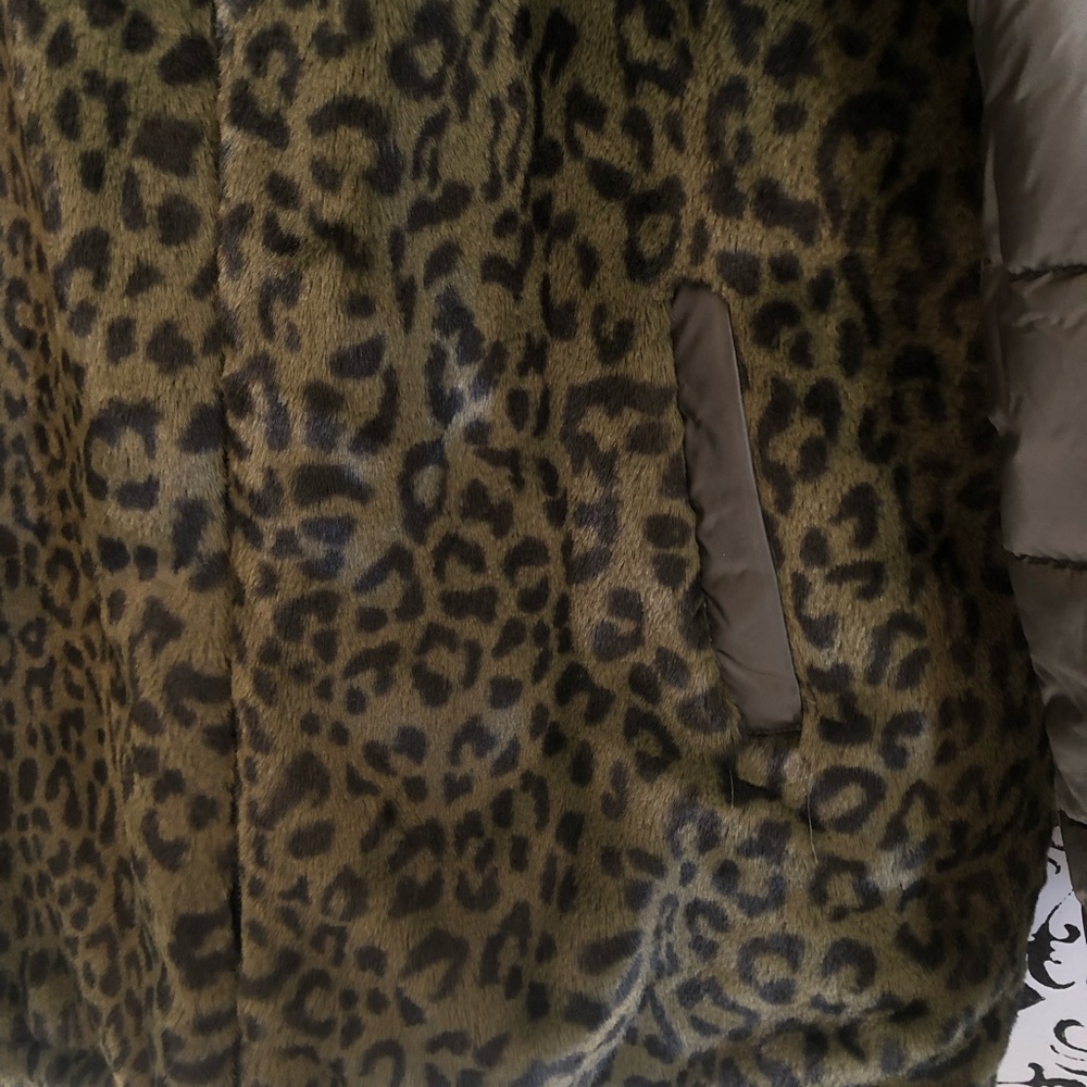Via Spiga Womens Green Winter Faux Fur Hooded Coat Outerwear M - Picture 11 of 14